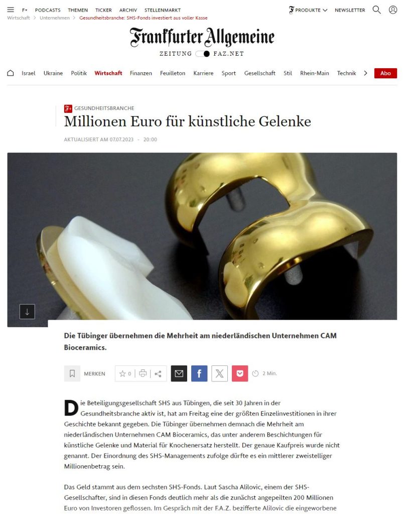 Millionen Euro für künstliche Gelenke